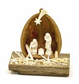 Nativity Scene in Walnut Half 5 cm image