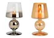 Christmas Candle Holder Glass  Cognac/Anthracite 18cm image