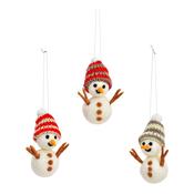 Felt Snowman Christmas Hanger 7 cm - 3 Assorted Designs image