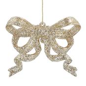 Gold Glitter Acrylic Bow Christmas Decoration image
