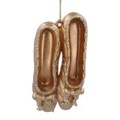 Gold Acrylic Ballet Shoes Christmas Decoration image