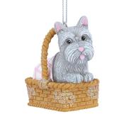 Resin Toto in Basket Christmas Decoration image