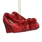 Red Glitter Slippers Resin Christmas Decoration image