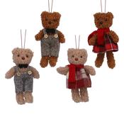 Fabric Mr/Mrs Dressed Teddy Christmas Decoration – 4 Designs image