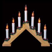 7-Light Flickering Pine LED Candle Bridge – 39 cm