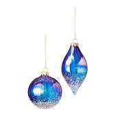 Future Dusk Swirl Glass Christmas Decorations 8-13 cm - 2 Assorted Shapes image