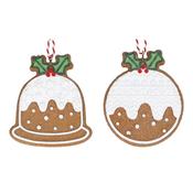 White Iced Gingerbread Christmas Pudding Decoration image
