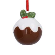 Christmas Pudding Ceramic Christmas Decoration image