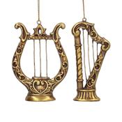 Gold Lyre/Harp Resin Christmas Decoration – 2 Designs image