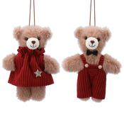 Fabric Christmas Decoration – Mr/Mrs Teddy in Corduroy – 2 Designs image