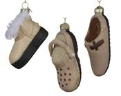 Glass Christmas Decoration Shoe Pearl Colours 11 cm – 3 Assorted Designs image