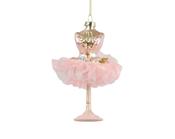 Glass Christmas Decoration Dress Mannequin Pink 13 cm image