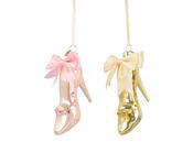 Glass Christmas Decoration High Heel Shoe 12 cm – 2 Assorted Colours image