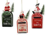 Glass Christmas Decoration Mailbox 12.5 cm – 3 Assorted Colours image