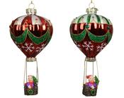 Glass Christmas Decoration Balloon 7.5 cm – 2 Assorted Colours image