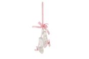 Clear Acrylic/Pink Ribbon Ballet Shoes Christmas Decoration image