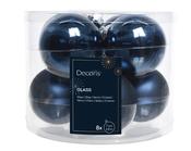 Night Blue Glass Christmas Baubles – 8-Piece Set – 7 cm image