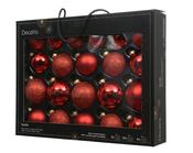 Christmas Red Glass Christmas Baubles – 21-Piece Set – 7 cm image