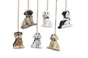 Resin Puppy Christmas Decorations – 6 Assorted Designs image