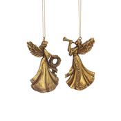Dark Gold Resin Angel Christmas Decoration – 2 Designs image