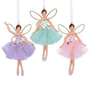 Pastel Resin &amp; Fabric Fairy Christmas Decorations – 3 Assorted Designs image