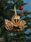 Gold Acrylic &amp; Red Jewel Cinderella Coach Christmas Decoration image