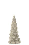 Small Light Grey &amp; Silver Sugar-Finish Glass Christmas Tree image