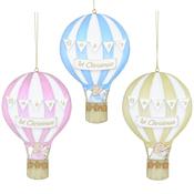 Baby's First Christmas Wood Teddy in Balloon – 3 Designs