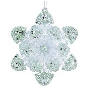 Pale Green Iridescent Acrylic Snowflake Christmas Decoration image