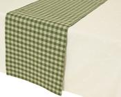 Table Runner Green Check Cotton with Lurex 30 × 150 cm image
