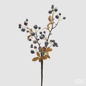 Artificial Blueberry &amp; Leaf Branch 70 cm