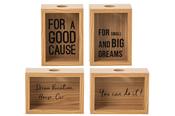 Natural &amp; Black MDF Piggy Bank - 4 Assorted Designs image