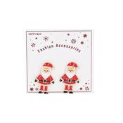Metal &amp; Enamel Santa Christmas Earrings image