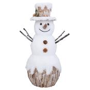 Wood/Poly Christmas Ornament – Silver Birch Snowman image