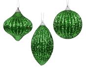Foam Christmas Bauble Jolly Green Shapes 8 cm – 3 Assorted Designs image