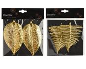 Polystyrene Christmas Hanging Decoration Gold Leaves 8 cm – 3 Assorted Designs image