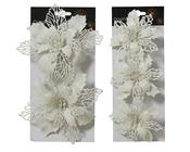 Winter White Poinsettia Clip Assortment 13 cm – 2 Configurations image