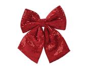 Christmas Bow with Sequins 22 × 20 cm Oxblood Red image