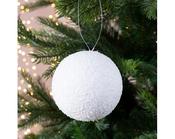 Snowballs Foam Snow Baubles 8 cm with Organza Hanger – Pack of 6 image