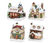 Christmas Village Scene with Small Battery Operated Houses (12.5x9 cm) image