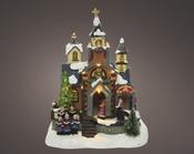 Battery Operated Church with Choir Village Scene image