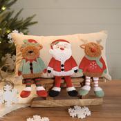 Santa's Magical Feast Embroidered Cushion with Dangling Legs image