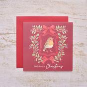 Robin in Frame Christmas Greeting Card image
