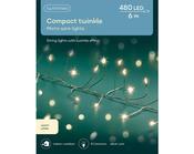480 Lumineo Micro LED Compact Lights With Twinkle Effect | Warm White - Silver Cable 600cm image