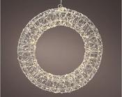 15 Inch Christmas Wreath Silver Finish With 500 Warm White LED Lights 38cm x 7cm image