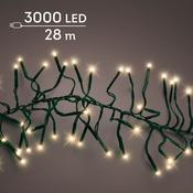 Lumineo Cluster Twinkle 3000 Soft Gold Christmas Lights Green Cable 28m image