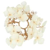 Cream &amp; Gold Hydrangea Christmas Candle Ring image