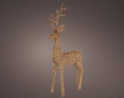Lumineo Reindeer Standing Natural Wicker with 560 Soft Gold Lights image