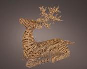 Lumineo Reindeer Seated Natural Wicker with 144 Soft Gold Lights image