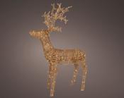 Lumineo Reindeer Standing Natural Wicker with 224 Soft Gold Lights image